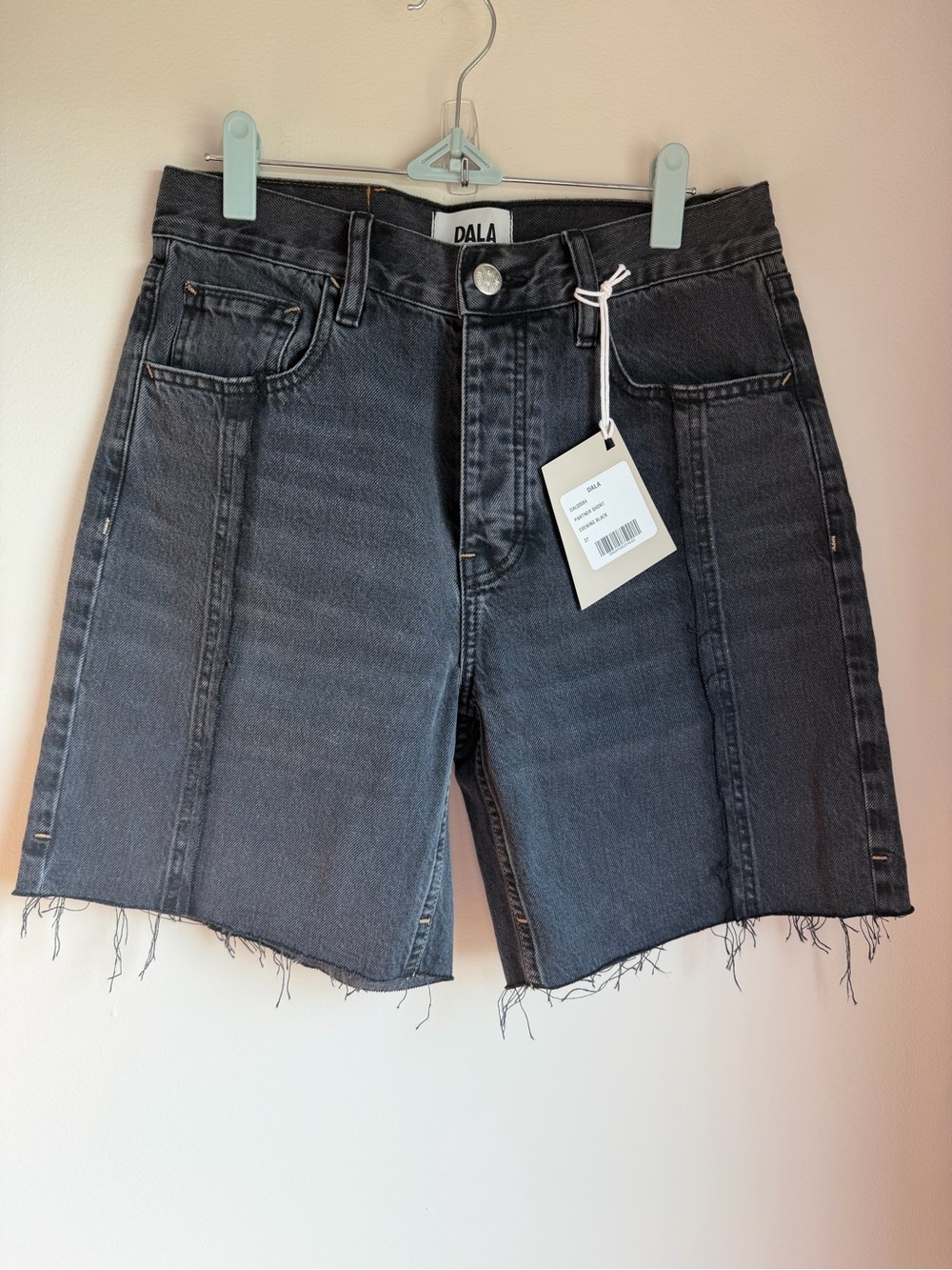 DALA Denim Black Washed Edgy Denim Shorts